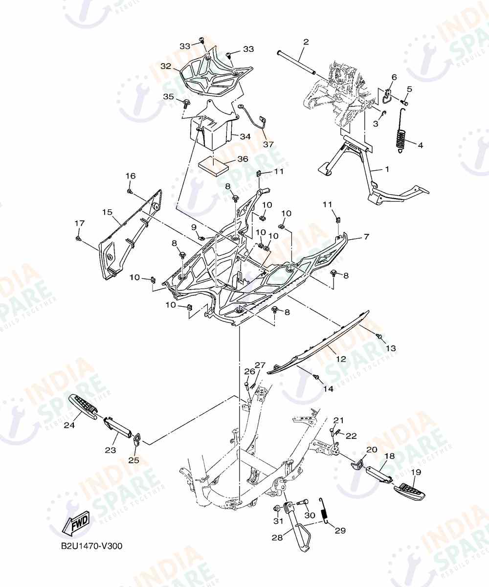YAMAHA BKXP RAYZR 125CC DRUM Series STAND & FOOTREST